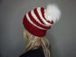 The Candy Cane Slouchy Beanie - Choose Your Pom