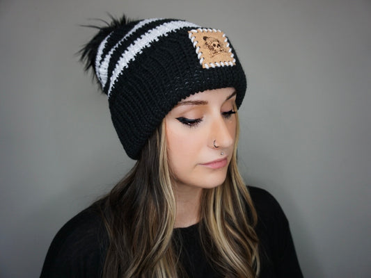 The Striped Fox Beanie - Choose your pom