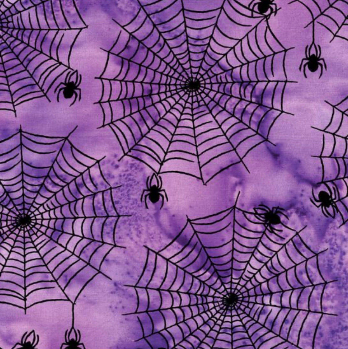 Purple Spiderwebs Halloween Scrunchie