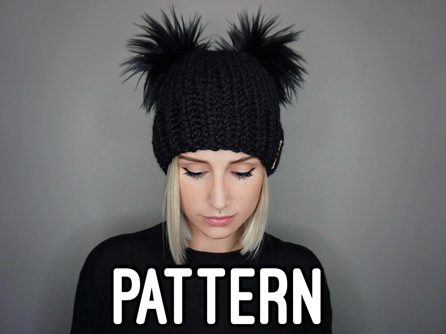 KNITTING PATTERN - The Double Pom Beanie