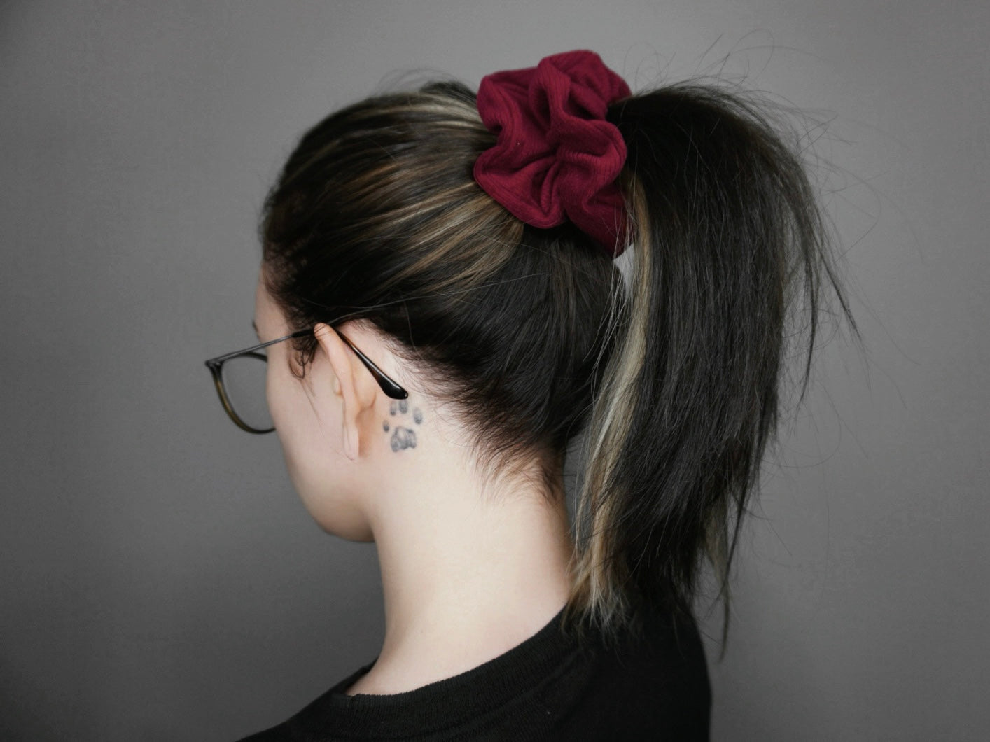 Burgundy Corduroy Scrunchie