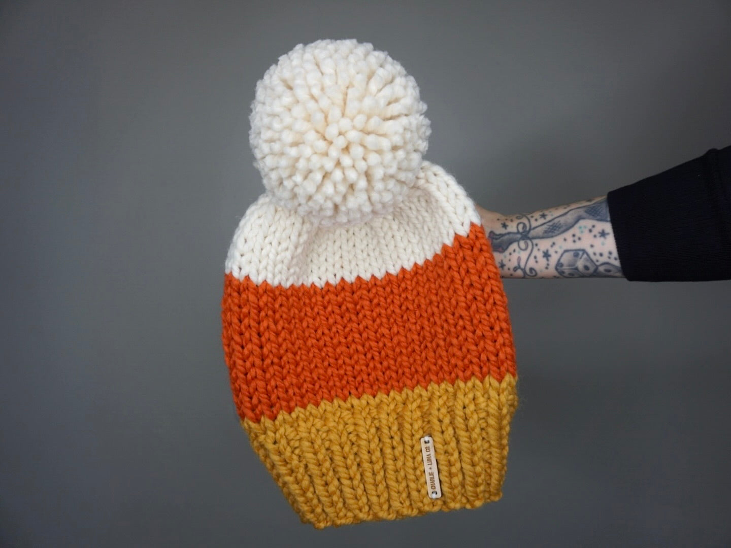 The Candy Corn Beanie - Choose your pom