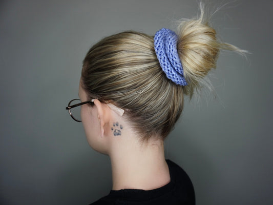 Knit Scrunchie in Periwinkle