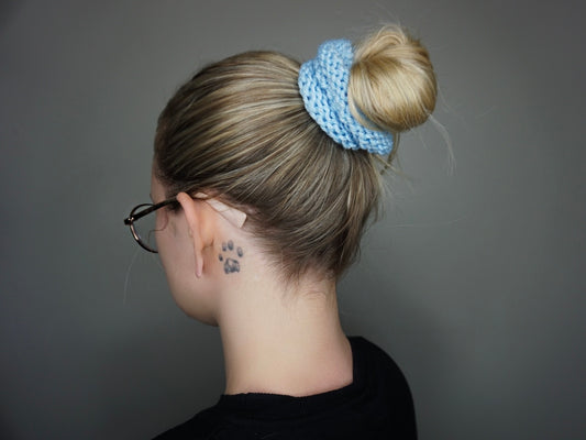 Knit Scrunchie in Baby Blue