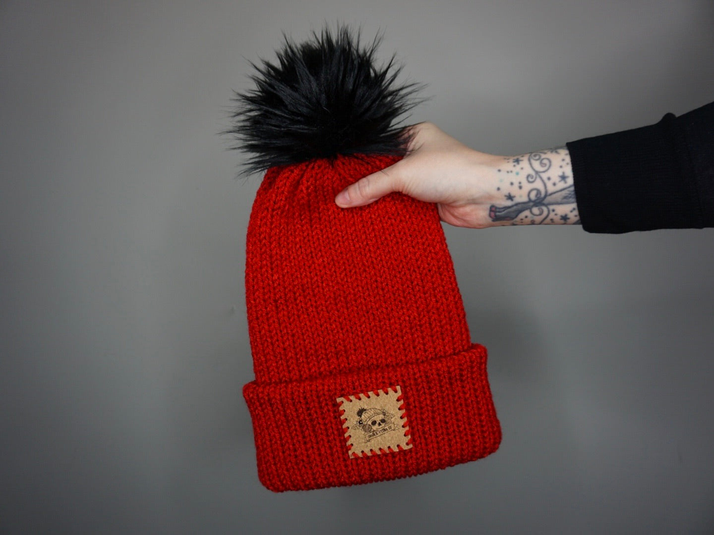 The Fox Beanie in Red- Choose your pom – Charlie and Luna Co