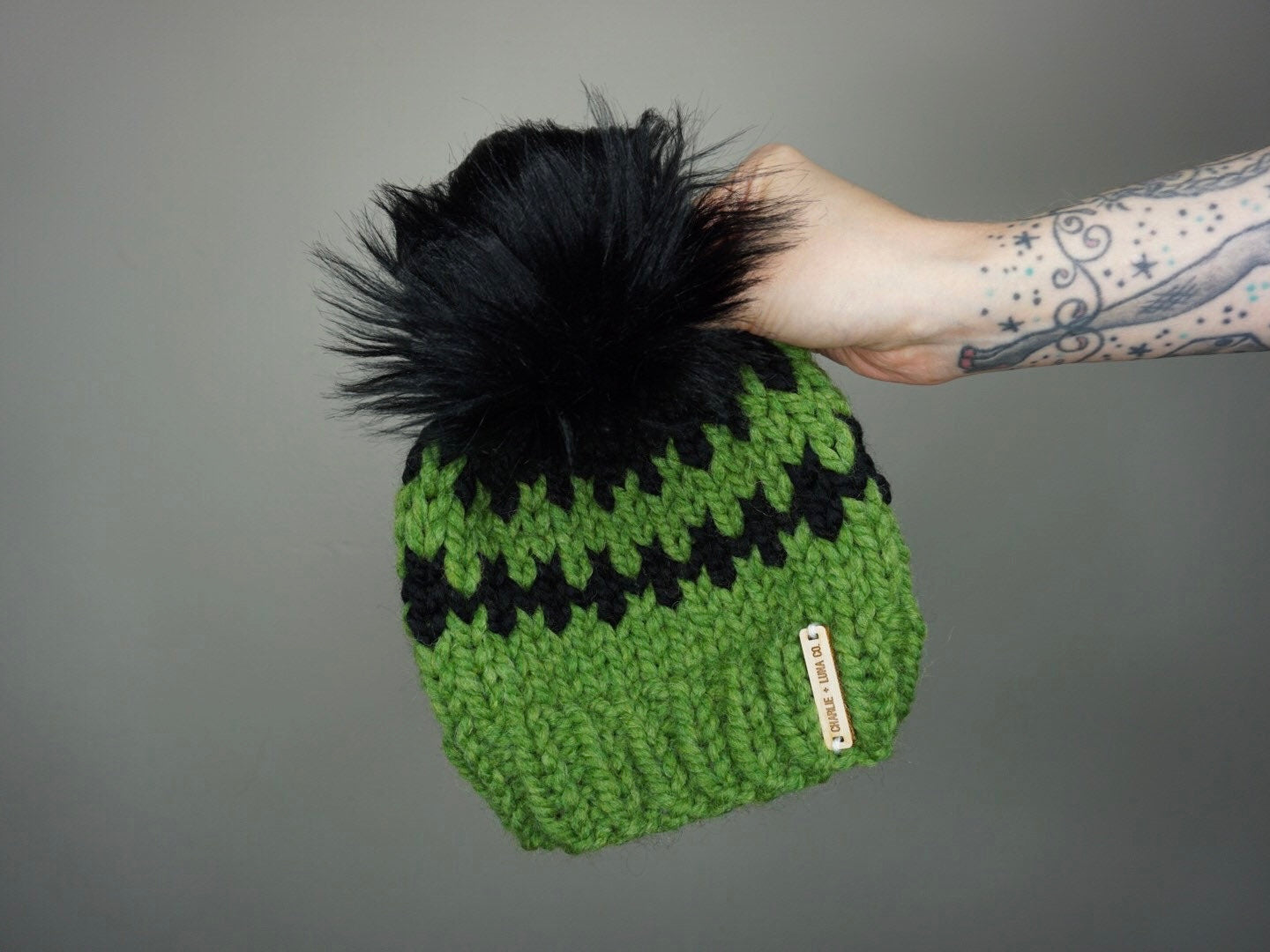 Kids Frankenstein Single Pom Beanie