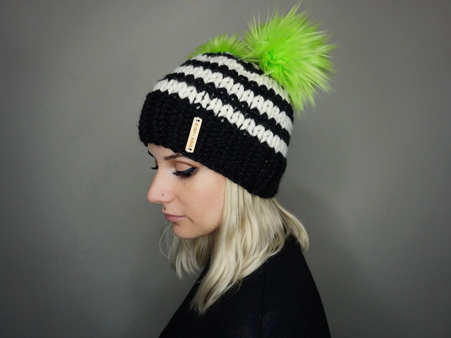 The Beetlejuice Double Pom Beanie - Choose your poms