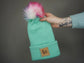 The Fox Beanie in Mint- Choose your pom