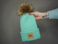 The Fox Beanie in Mint- Choose your pom