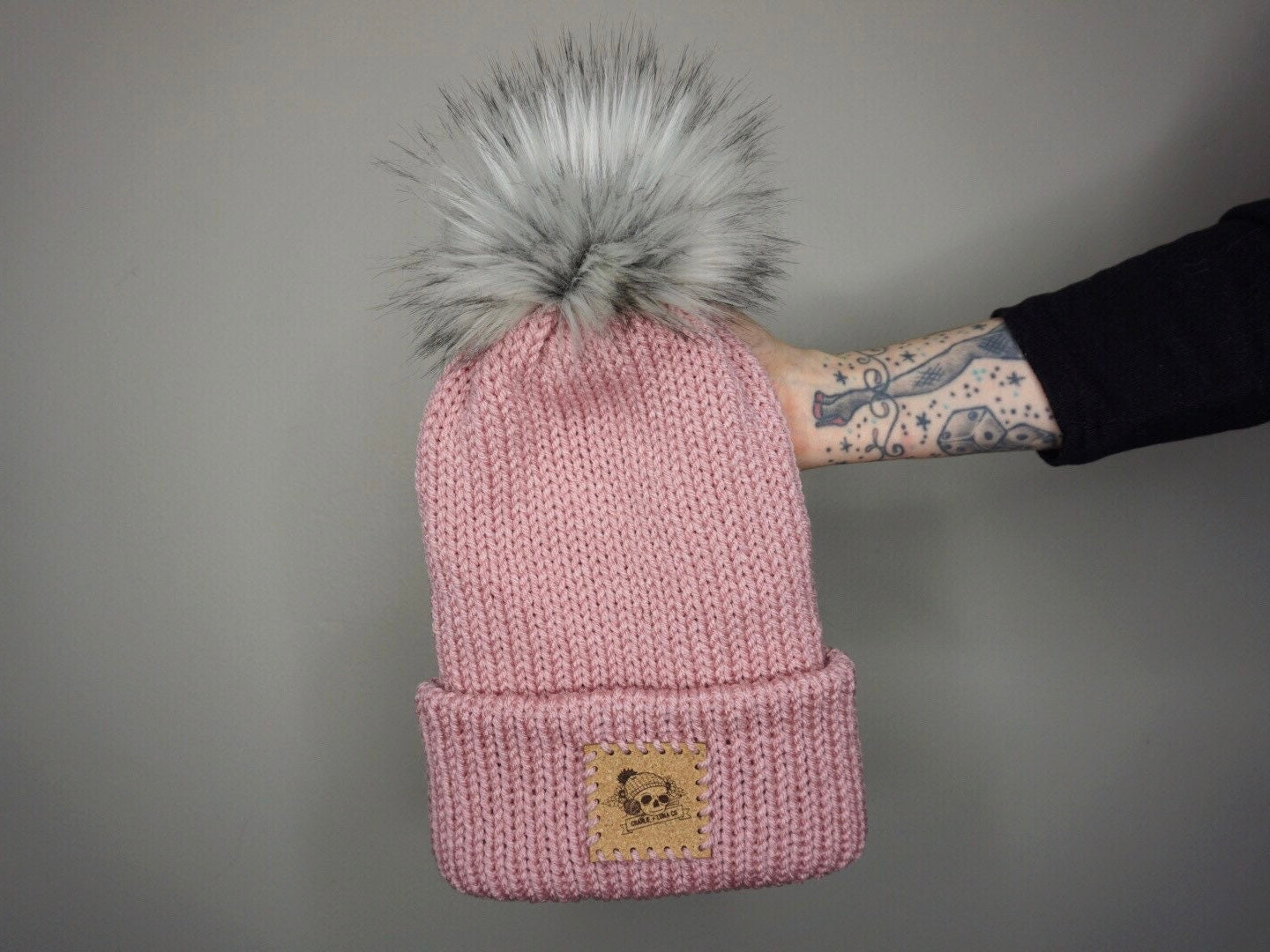 The Fox Beanie in Dusty Rose- Choose your pom