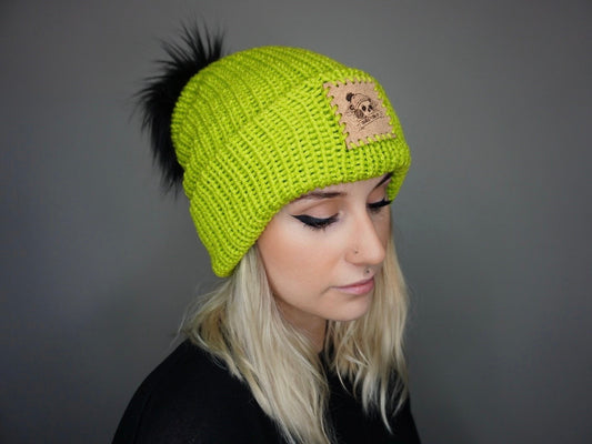 The Halloween Fox Beanie in (S)Lime Green