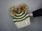 The Striped Double Pom Beanie - Choose your colors