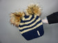 The Striped Double Pom Beanie - Choose your colors