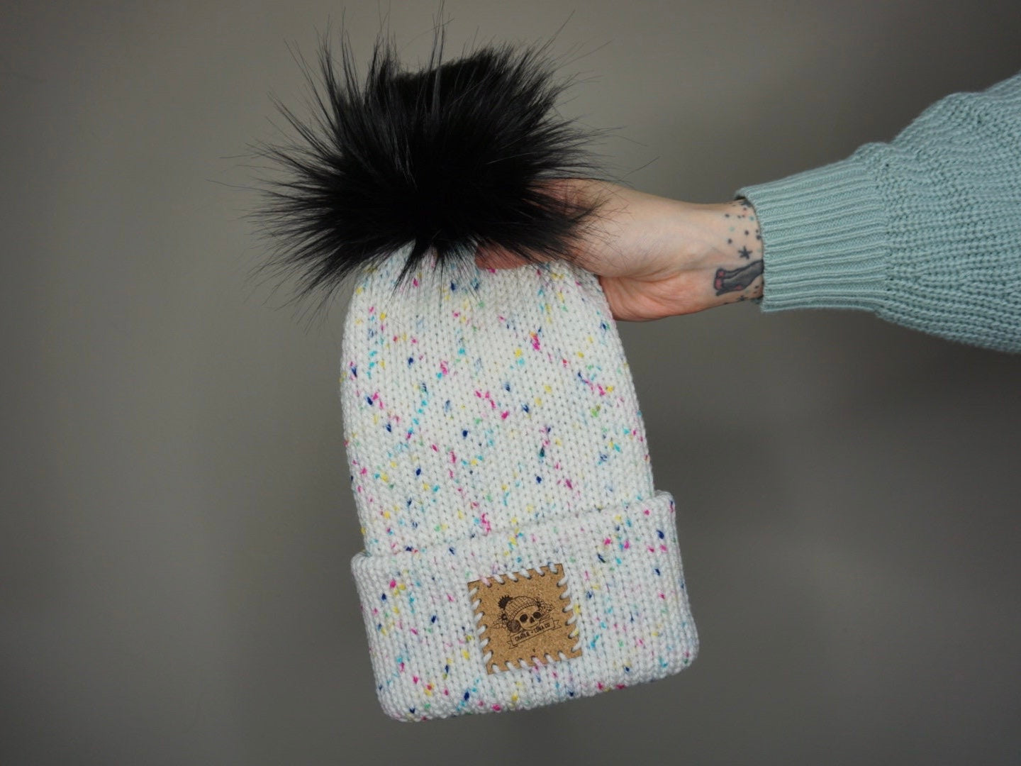 The Fox Beanie in Funfetti- Choose your pom