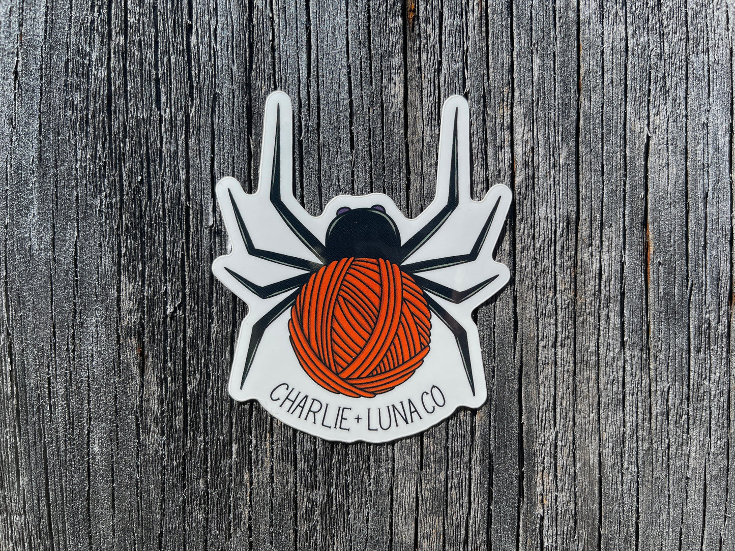 Yarn spider sticker