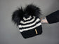 The Striped Double Pom Beanie - Choose your colors