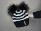 The Striped Double Pom Beanie - Choose your colors